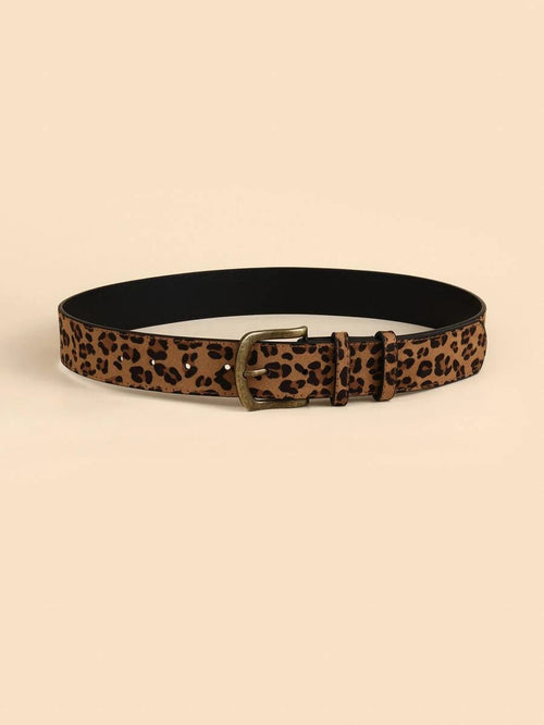 Ceinture en Suède Imprimée Léopard Polyvalente