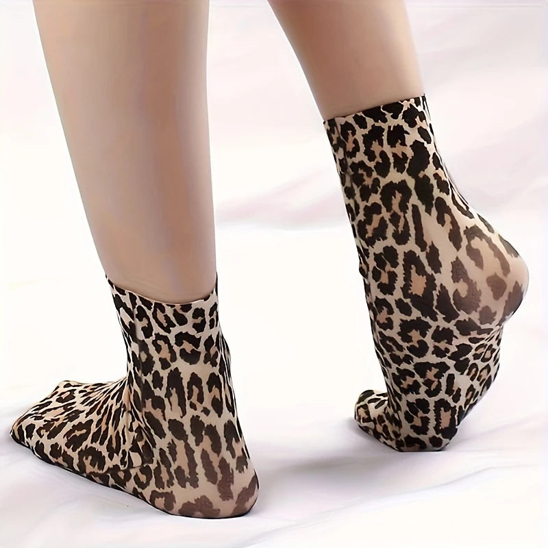Chaussettes Courtes Léopard – Lot de 2 Paires | Fines