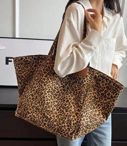 Sac Fourre-Tout Imprimé Léopard Élégant - Grande Capacité