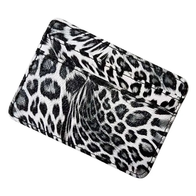New Leopard Pattern Leather Slim Card Wallet For men
