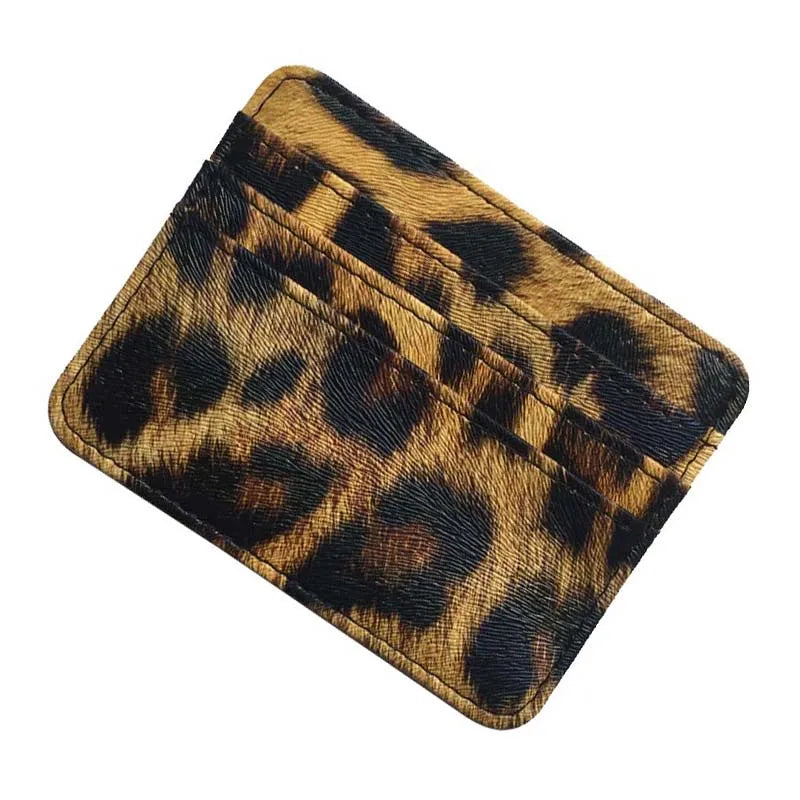 New Leopard Pattern Leather Slim Card Wallet For men