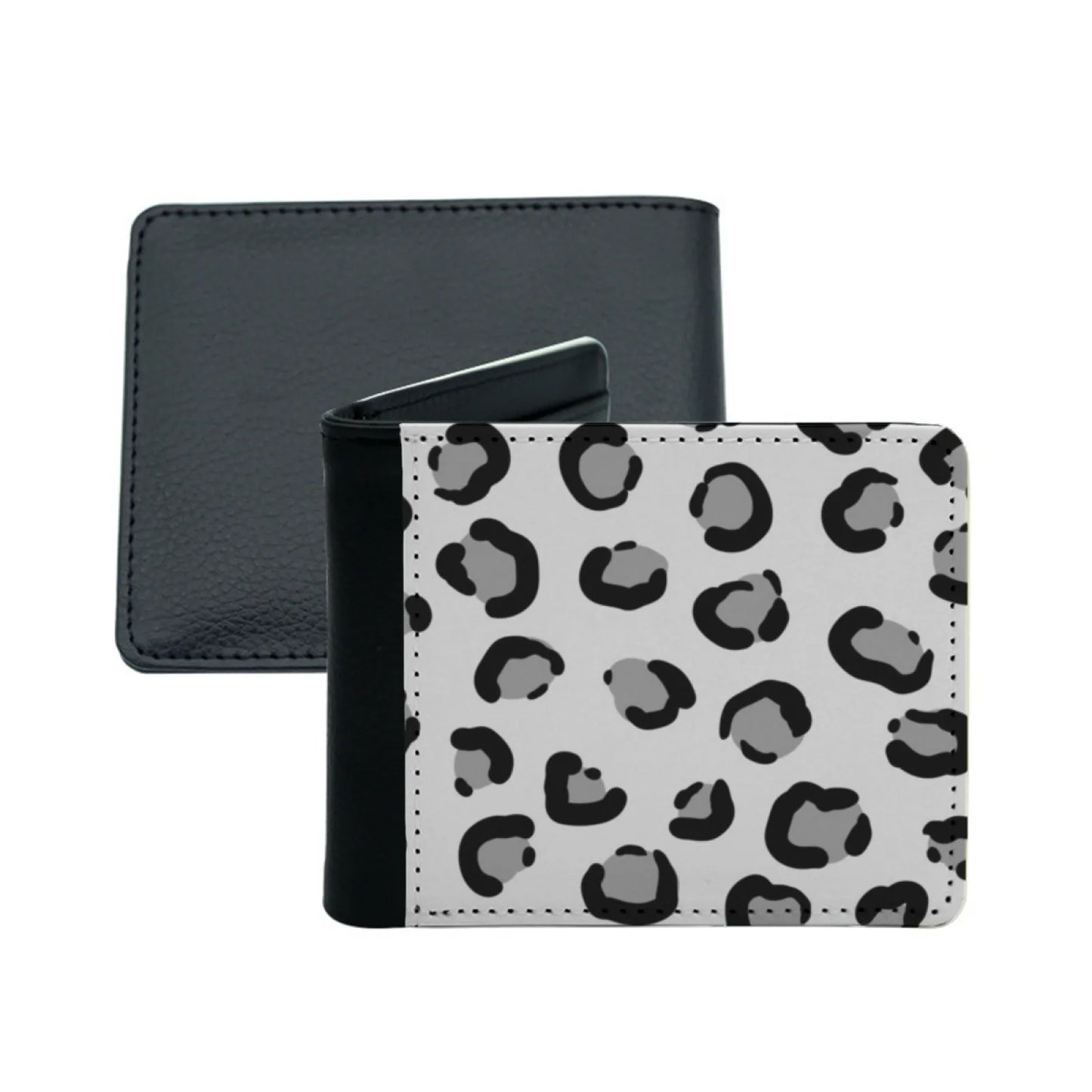 Leopard Black And White Print Men Fashion Wallets