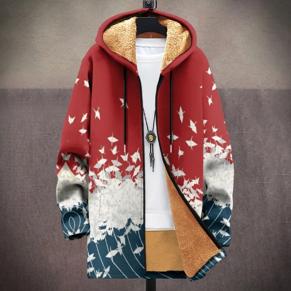 Men Cardigans Coats Leopard Pattern Art Graphics Printed