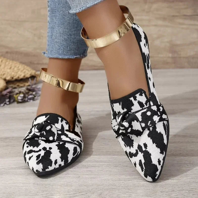 Women Shoes Leopard Print Flats Pointed Toe Flat Casual