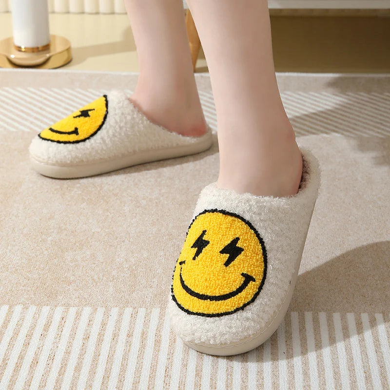 Leopard Print Winter Slippers Women Lightning