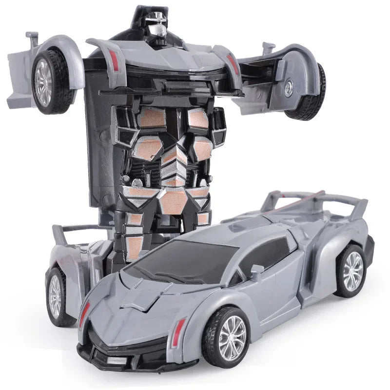 Shape-shifting toy car inertial impact one-button shape