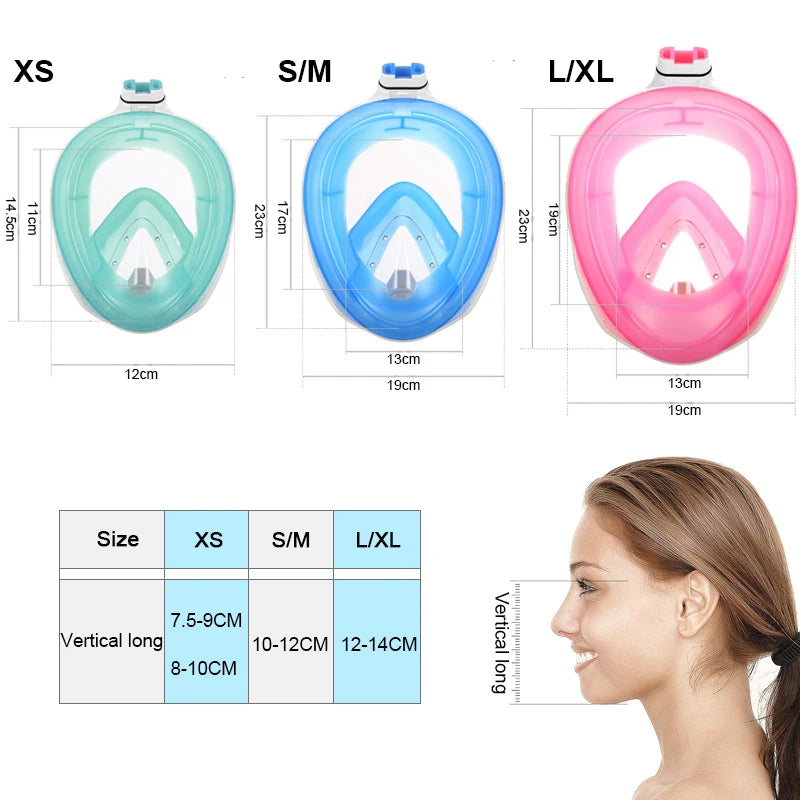 Underwater Scuba Anti Fog Full Face Diving Mask Snorkeling