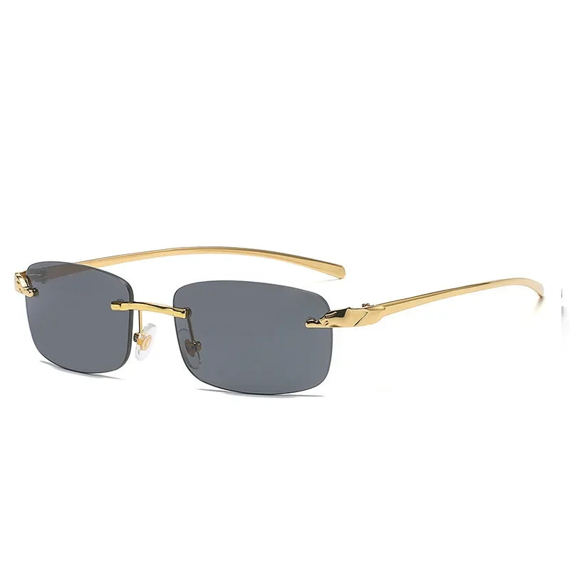 Fashion Vintage Rimless Square Sunglasses Men