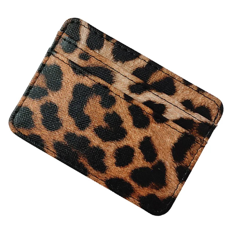 New Leopard Pattern Leather Slim Card Wallet For men