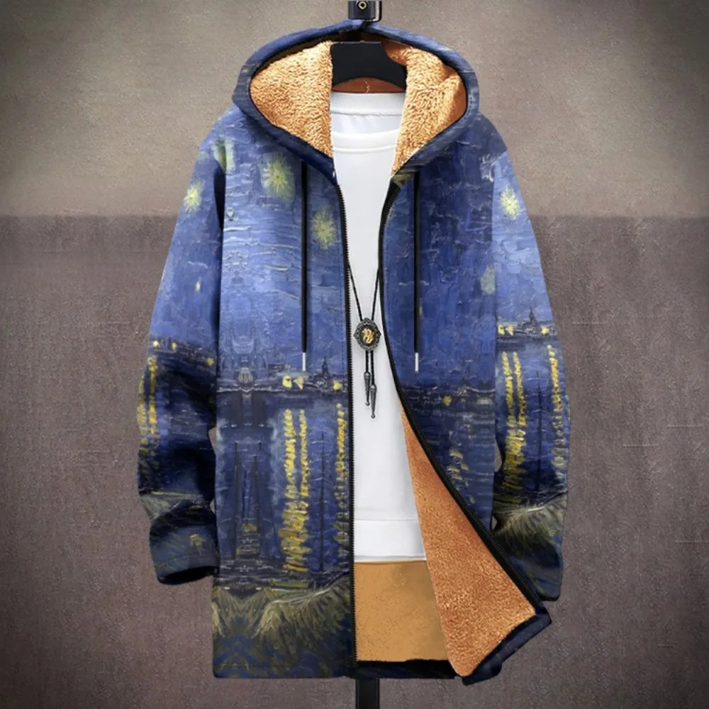 Men Cardigans Coats Leopard Pattern Art Graphics Printed