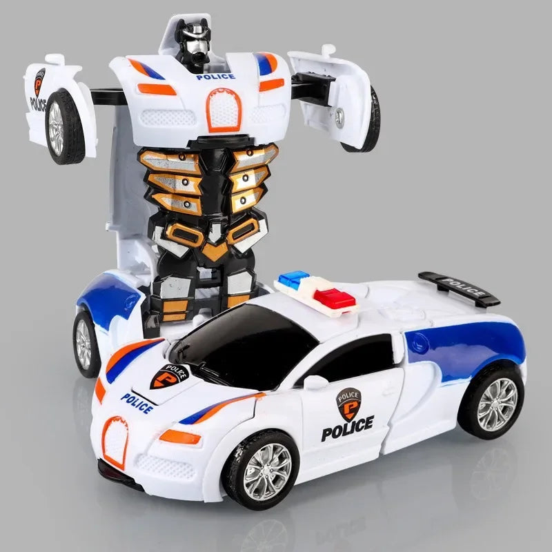 Shape-shifting toy car inertial impact one-button shape