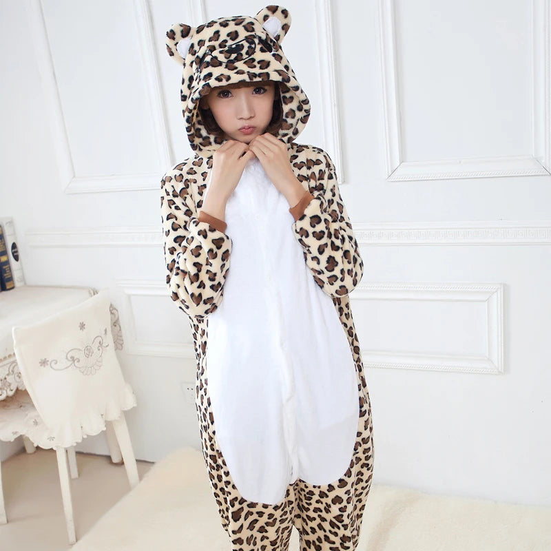 Unisex Leopard Kigurumi Unicorn Women's Pajamas