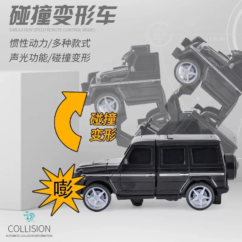Shape-shifting toy car inertial impact one-button shape