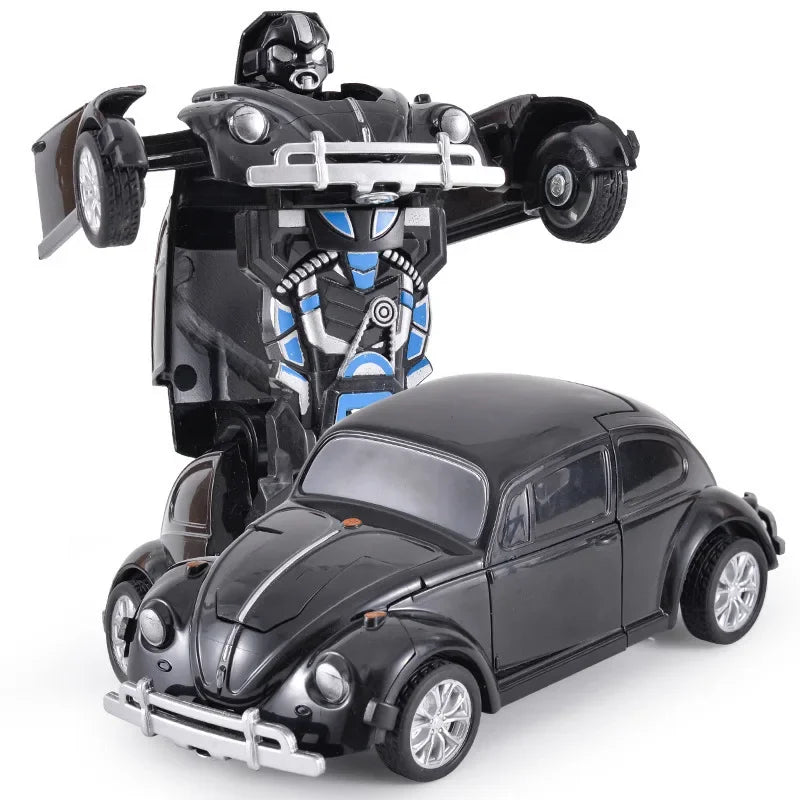 Shape-shifting toy car inertial impact one-button shape