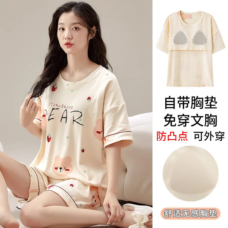 Summer 100% Cotton Women's Pajamas