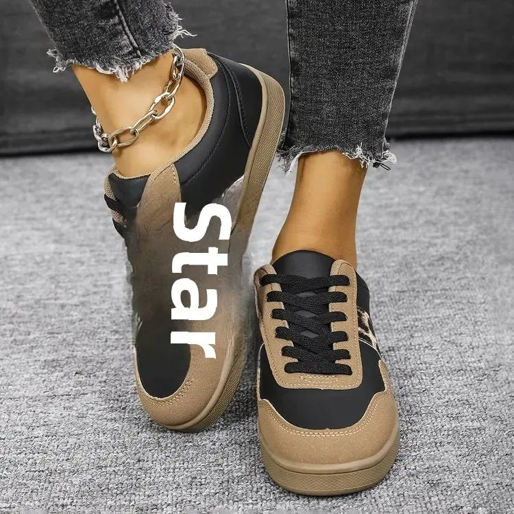 Vintage Leopard Print Casual Women's Shoes Plus Size