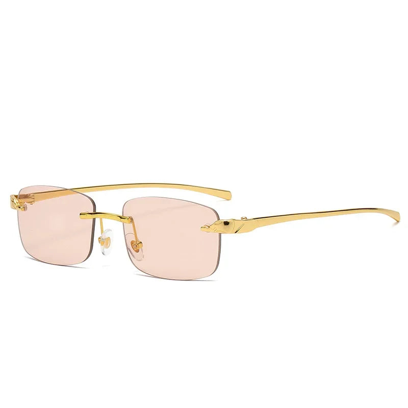 Fashion Vintage Rimless Square Sunglasses Men