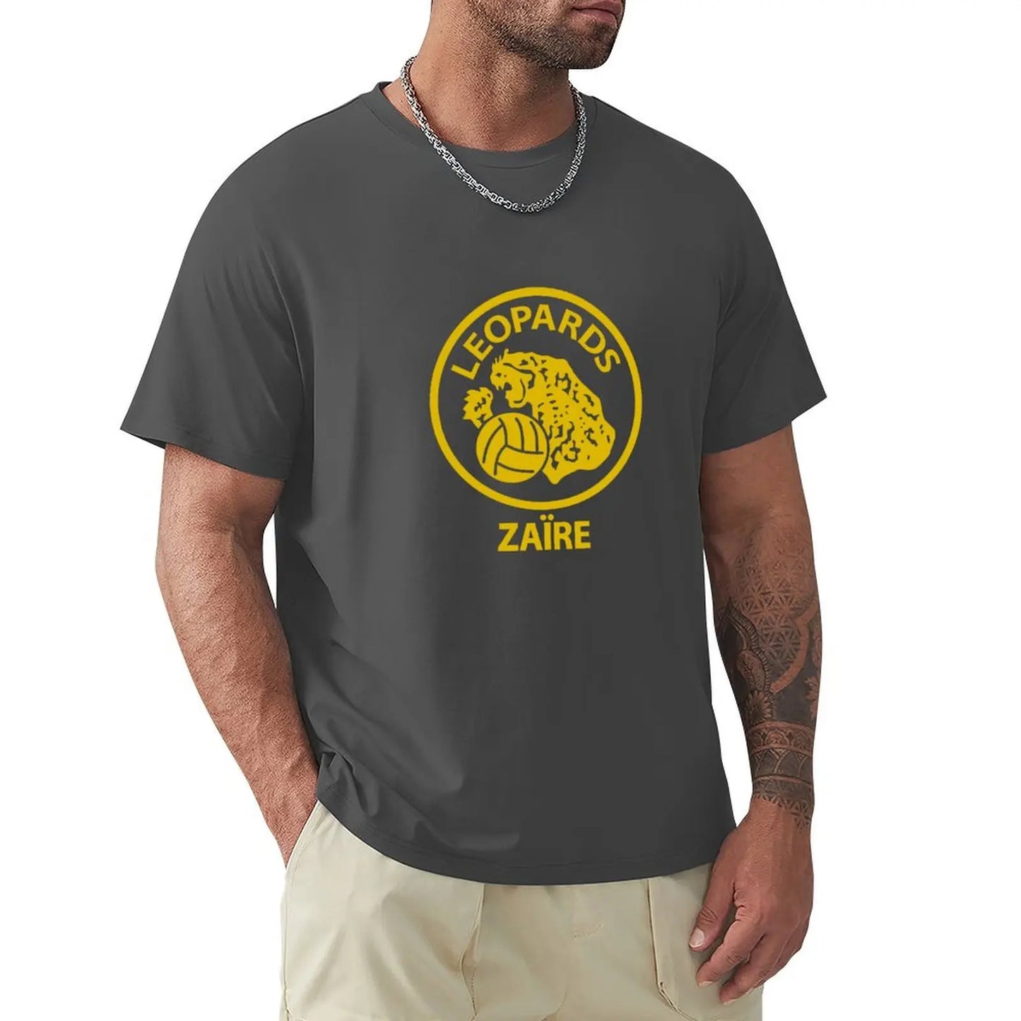 Zaire Leopards 1974 Retro Football T-Shirt tops blanks boys whites t shirts for men cotton