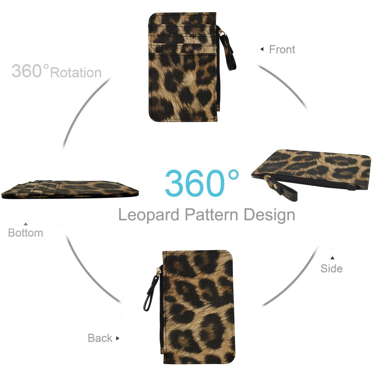 New Leopard Pattern Leather Slim Card Wallet For men
