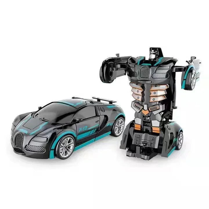 Shape-shifting toy car inertial impact one-button shape