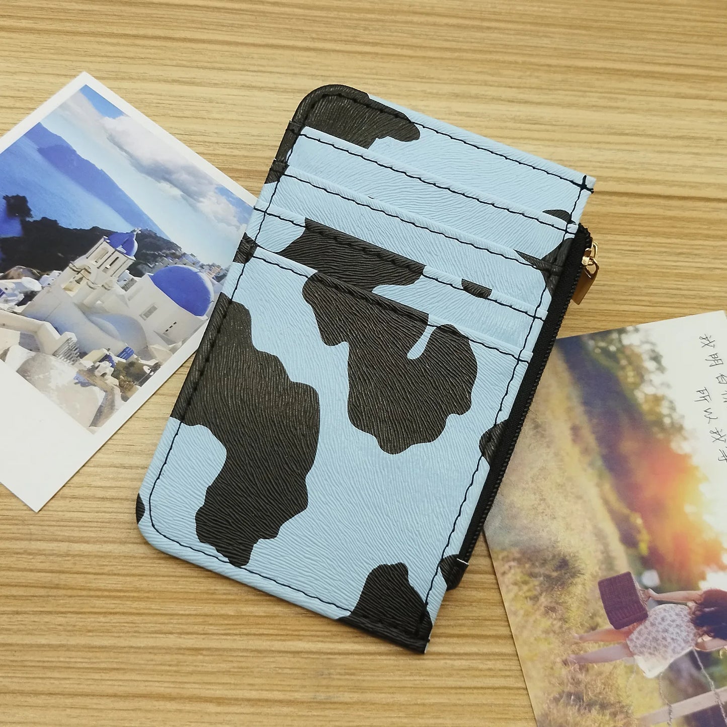 New Leopard Pattern Leather Slim Card Wallet For men