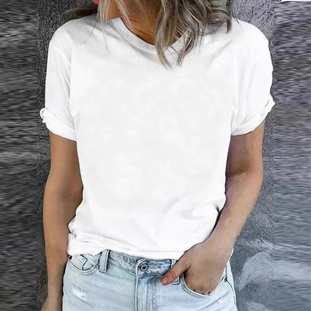 Plus Size 100% Cotton Women Tops 2025 Summer Oversized Casual Short Sleeve T-shirt Tee Large Size Pullover Korean Female Clothi