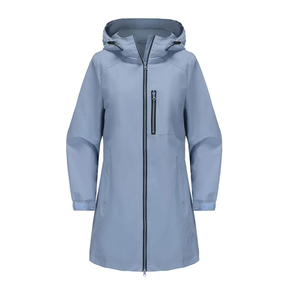 Spring New Green Women's Hooded Long Jacket, Fashion Casual Coats, European Size S-3XL, Trench Women, Pink Black Blue Available
