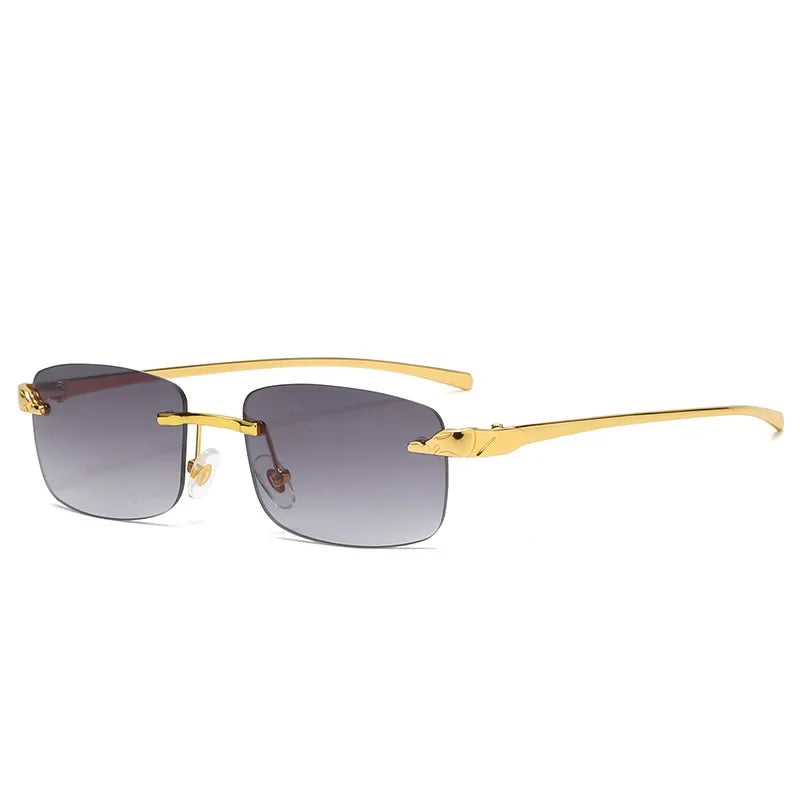 Fashion Vintage Rimless Square Sunglasses Men