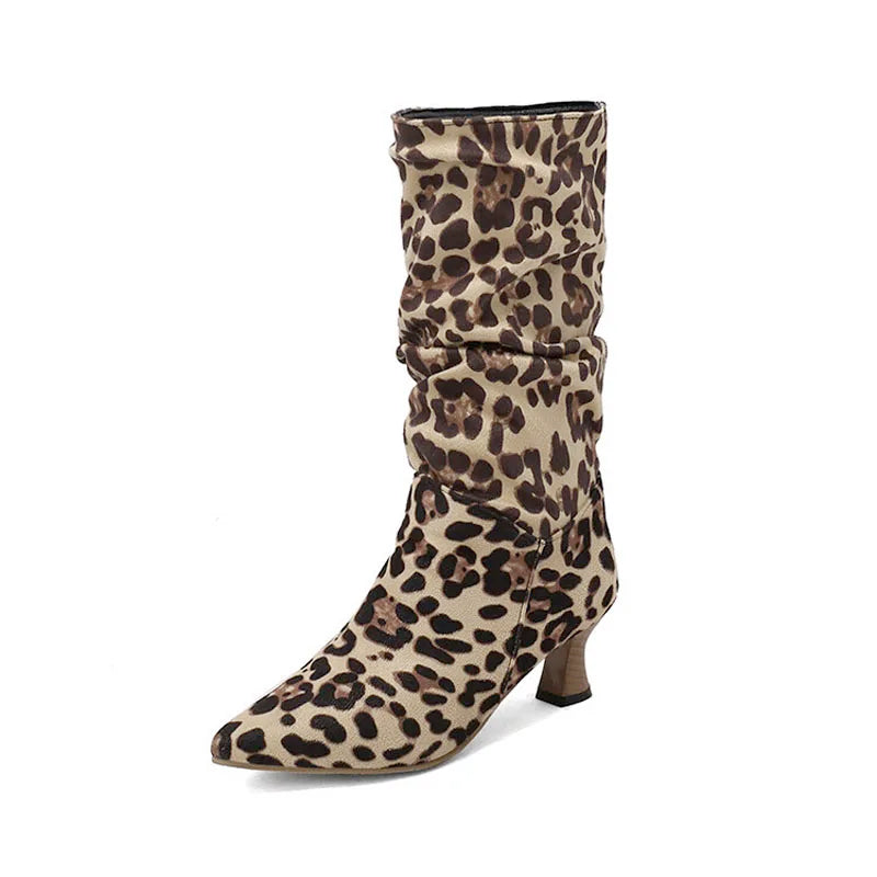 Winter Mid-calf Boots Woman Slip On Pointed