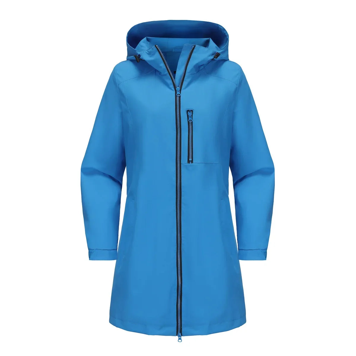 Spring New Green Women's Hooded Long Jacket, Fashion Casual Coats, European Size S-3XL, Trench Women, Pink Black Blue Available