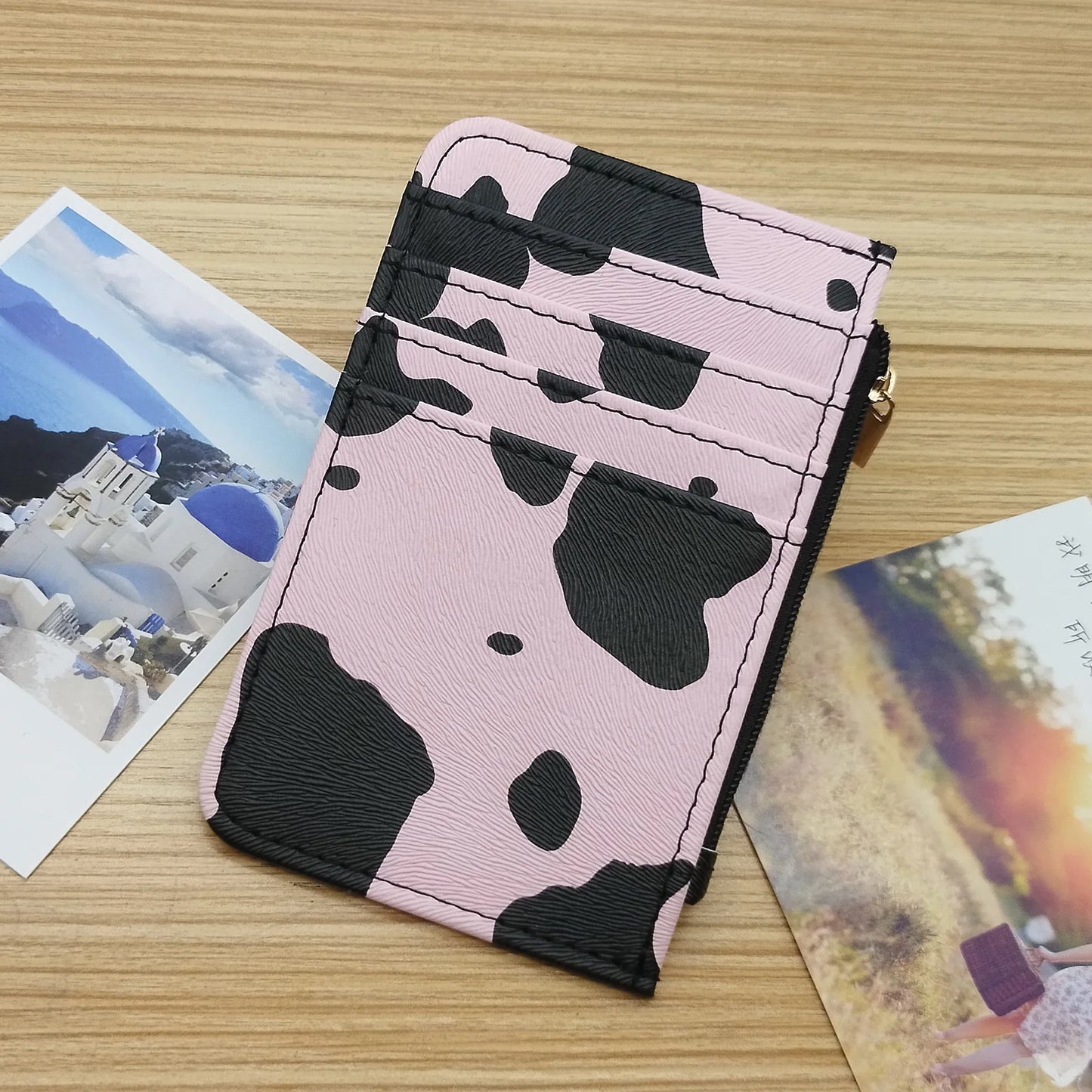 New Leopard Pattern Leather Slim Card Wallet For men