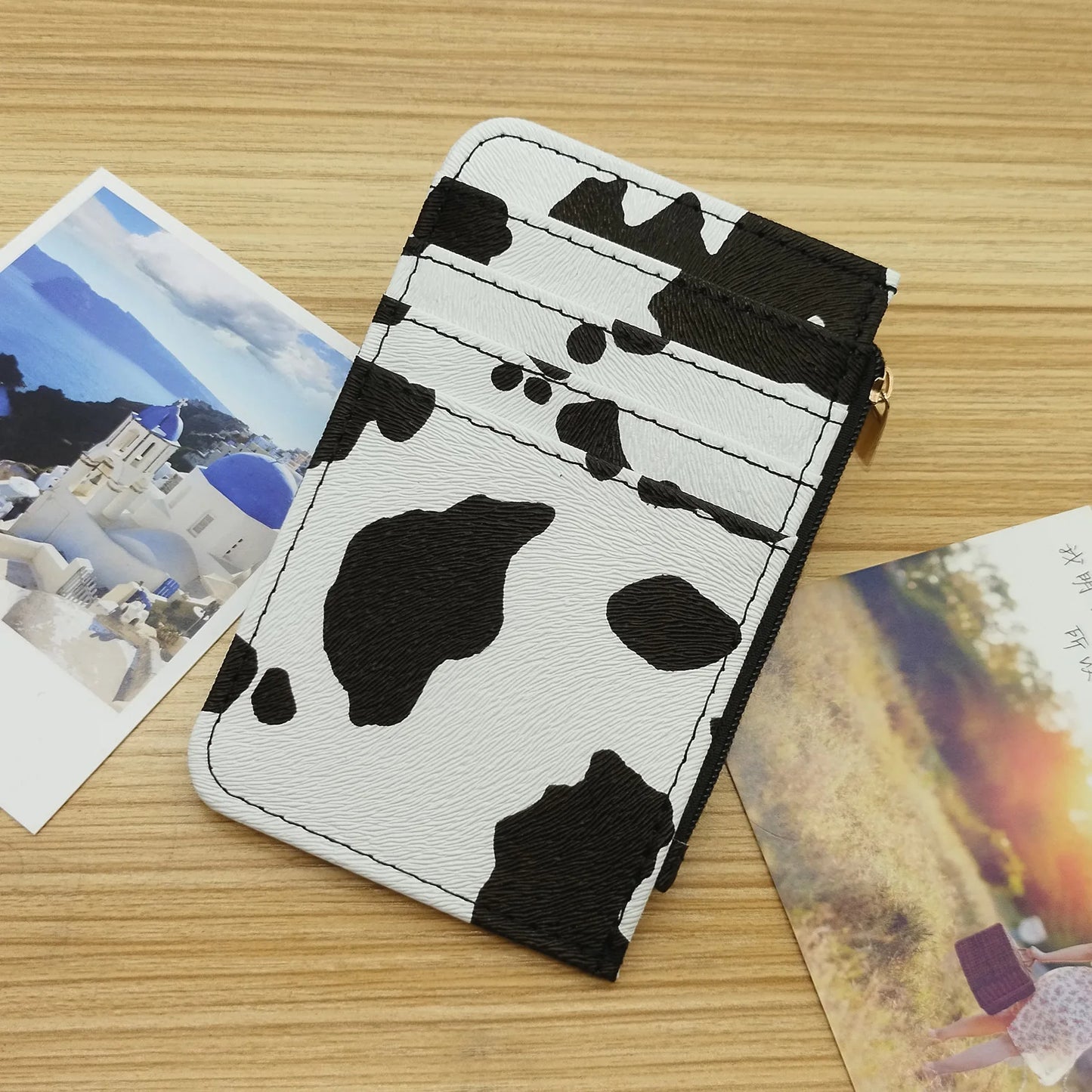 New Leopard Pattern Leather Slim Card Wallet For men
