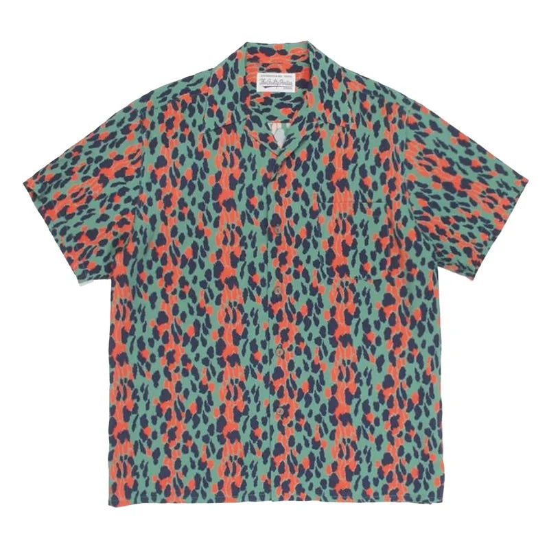 2024ss Summer New Leopard Print Full Print Casual Hawaii Shirts Men Woman 1:1 Good Quality Loose Short Sleeve T Shirt