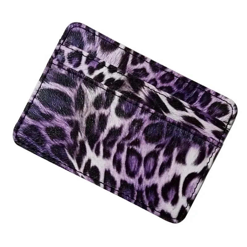New Leopard Pattern Leather Slim Card Wallet For men