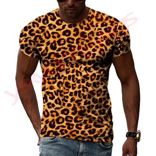 Cool Leopard Tiger Graphic Men's T-shirt - HD 3D Print | Jungle Line