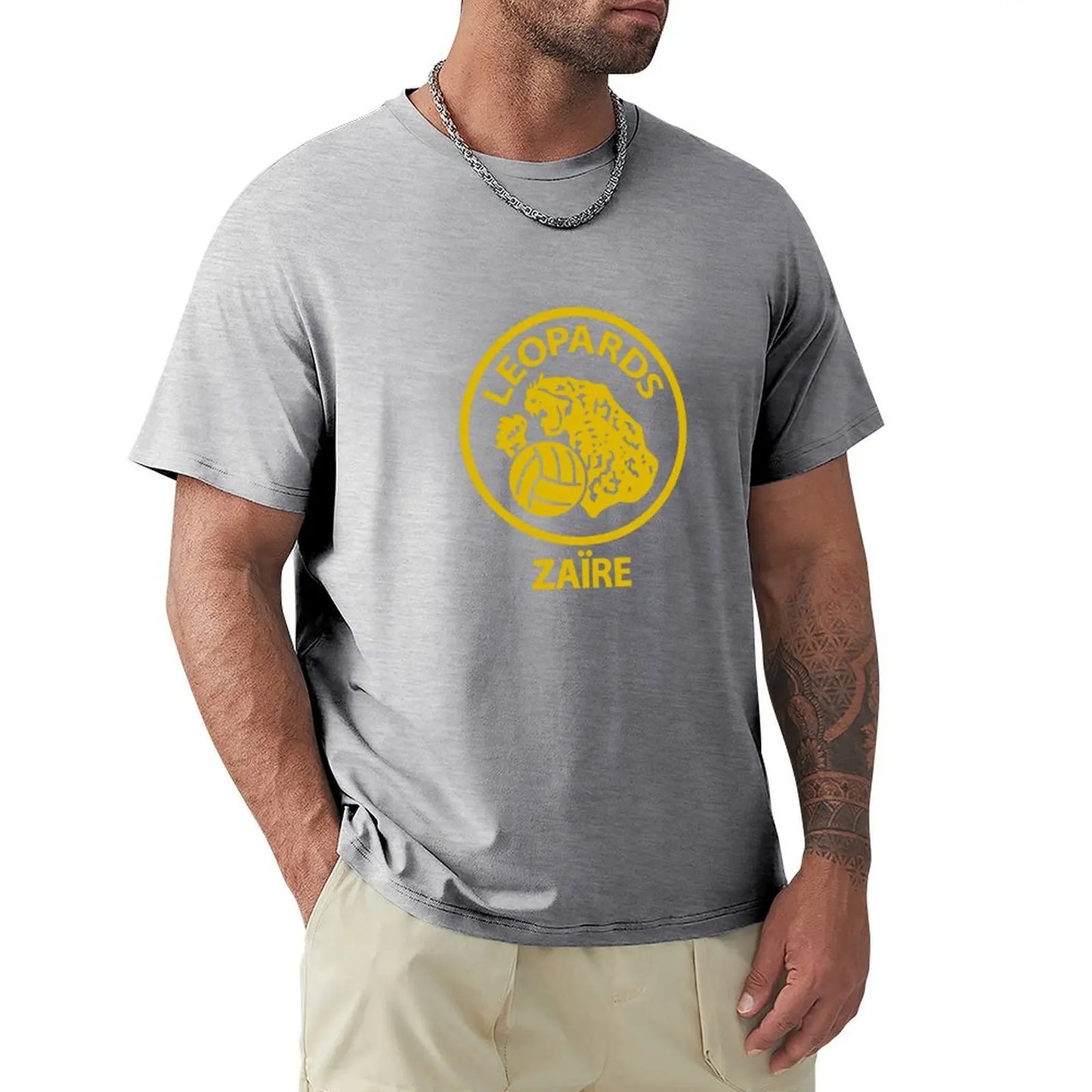 Zaire Leopards 1974 Retro Football T-Shirt tops blanks boys whites t shirts for men cotton