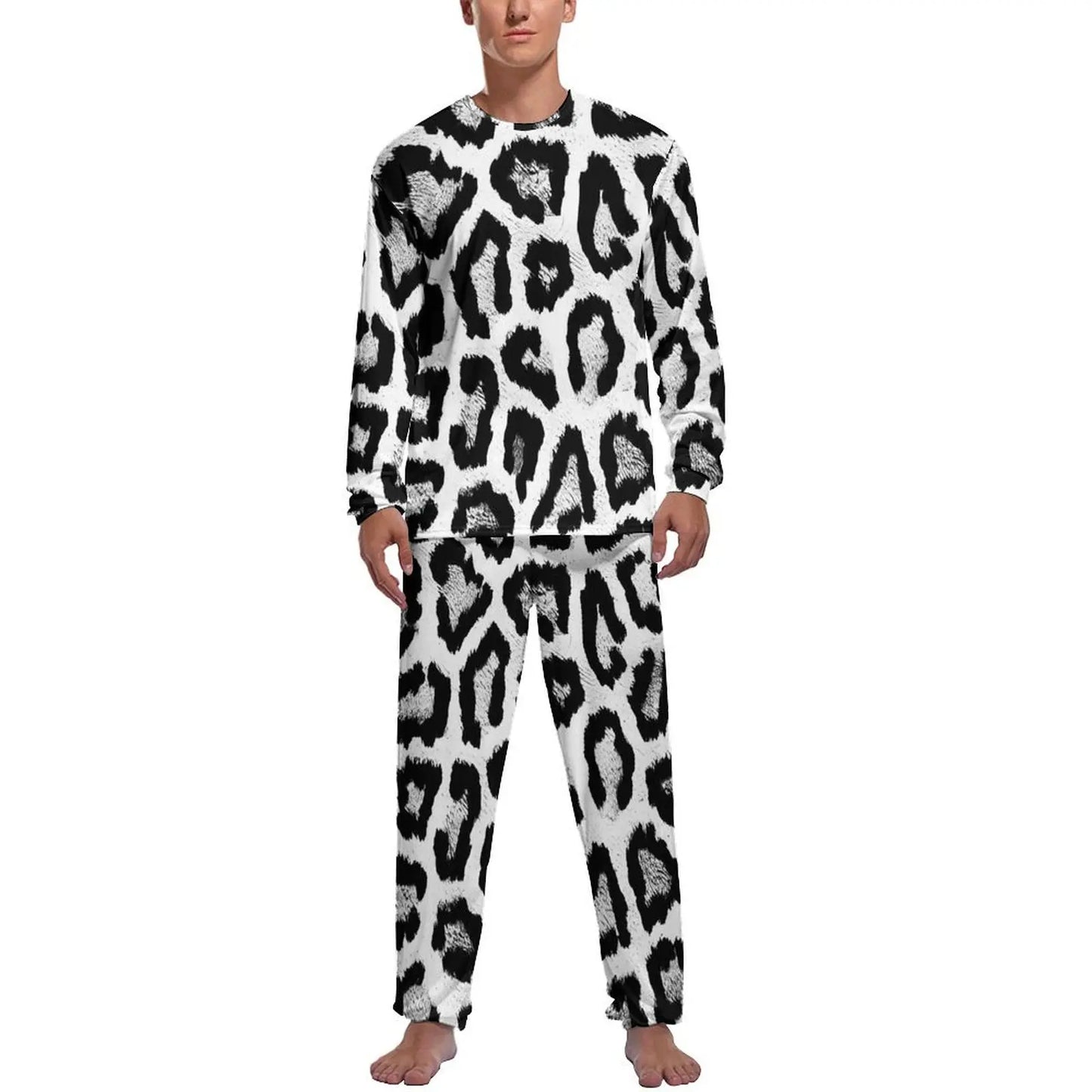 Orange Leopard Print Pajamas Spring Casual Sleepwear