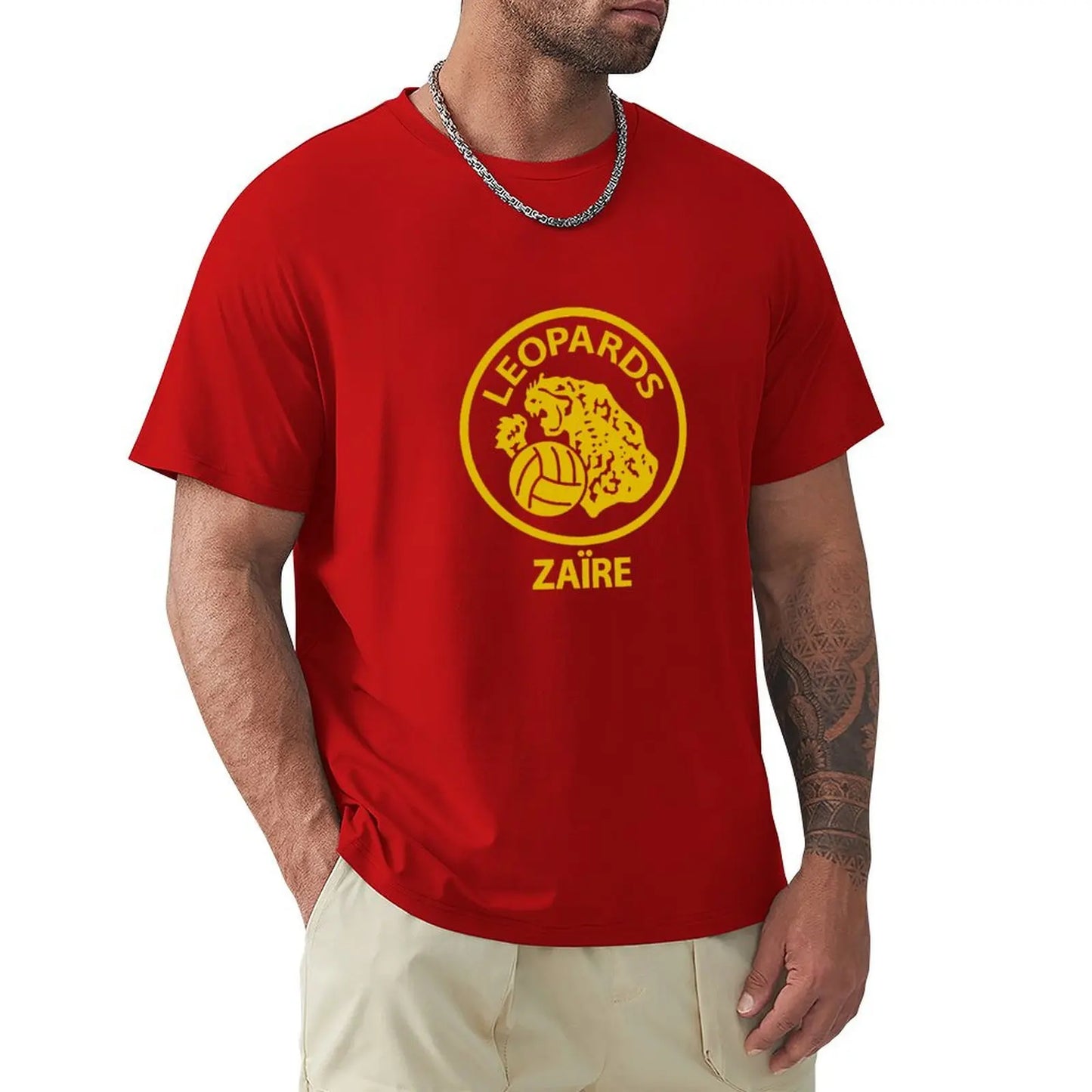 Zaire Leopards 1974 Retro Football T-Shirt tops blanks boys whites t shirts for men cotton