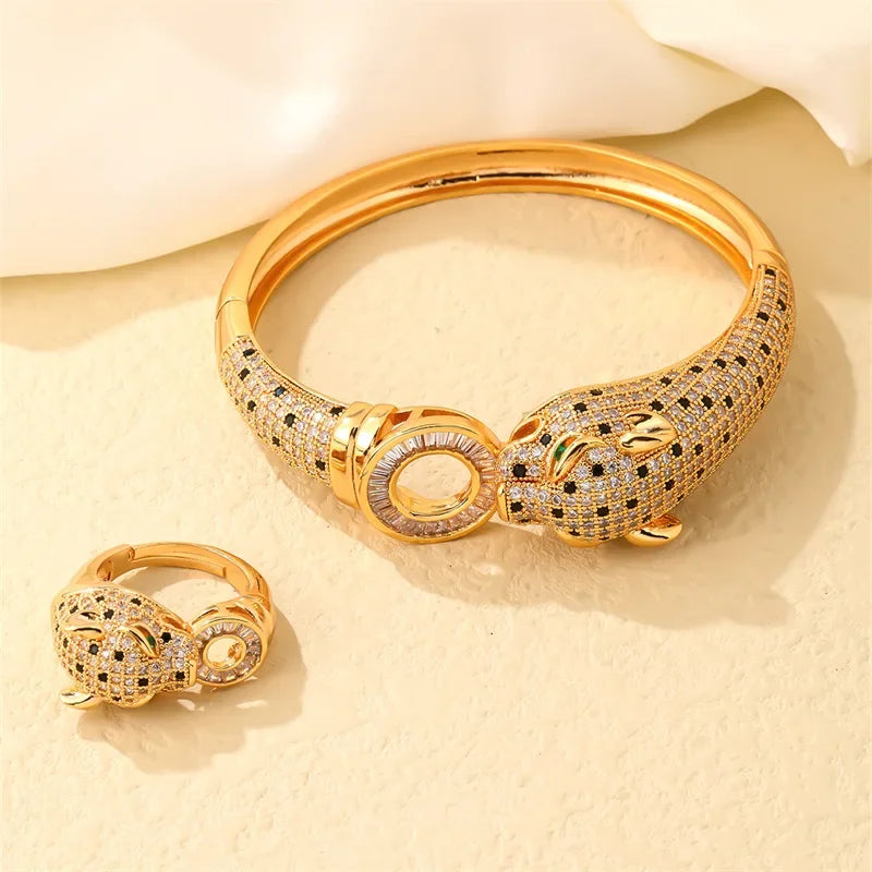 High-end Feeling Leopard Jewelry Suit Card Poem Jewelry