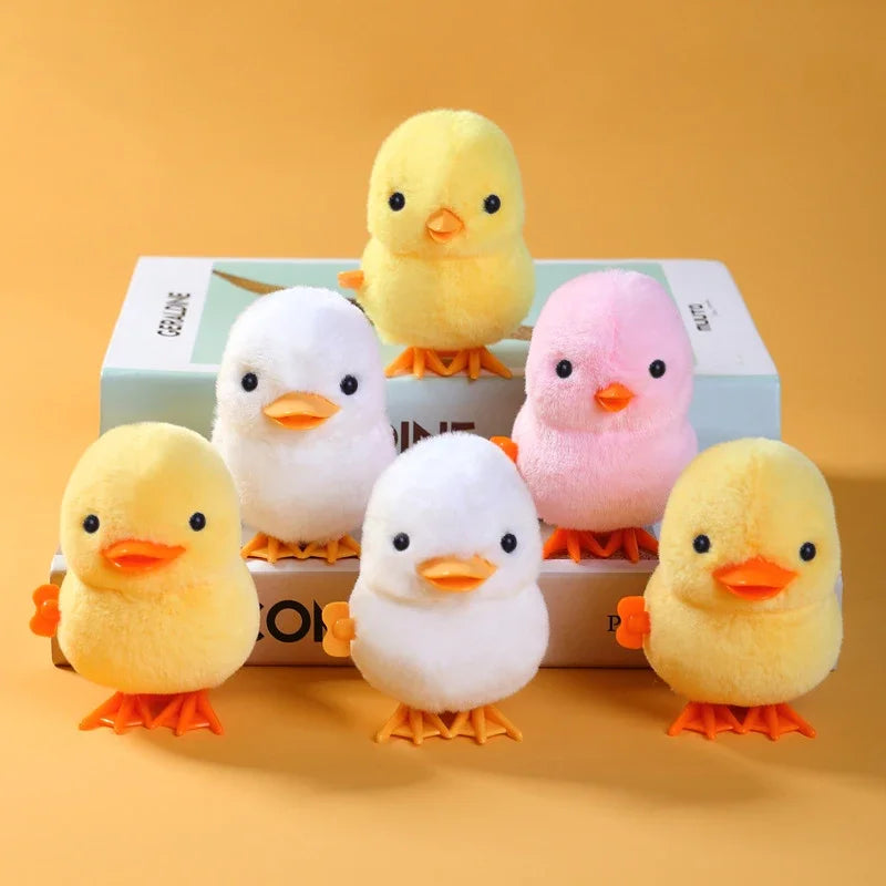 Yellow Jumping Chicken Clockwork Toy Walking Simulation