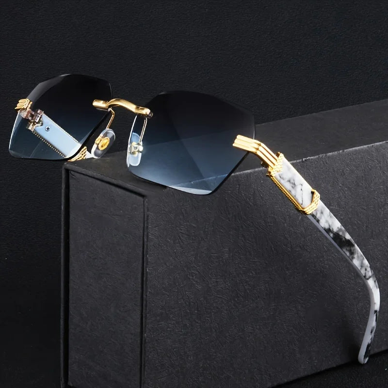 Fashion Rimless Sunglasses Men Women Populare