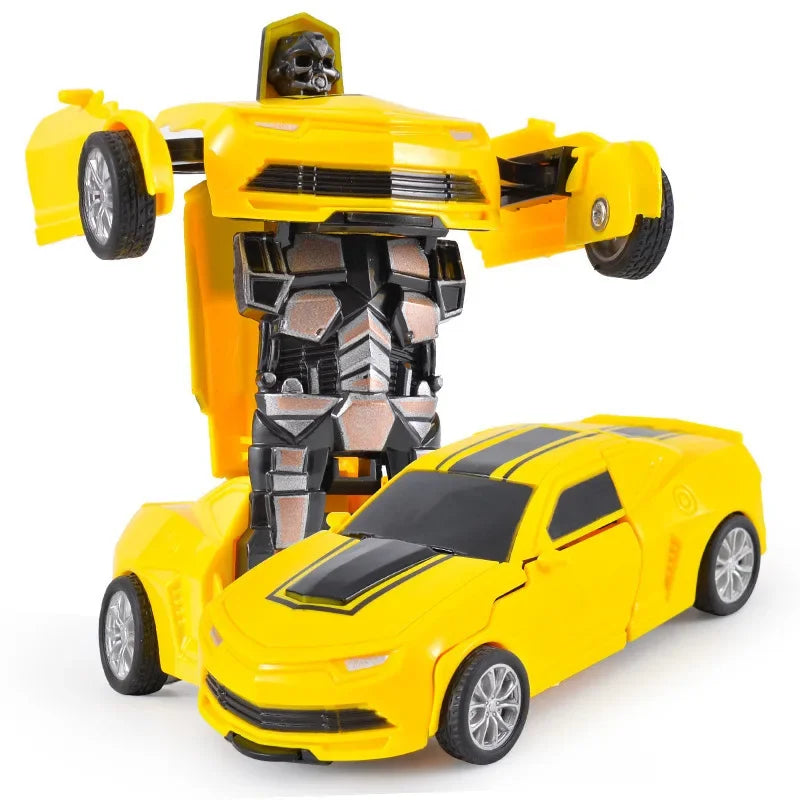 Shape-shifting toy car inertial impact one-button shape