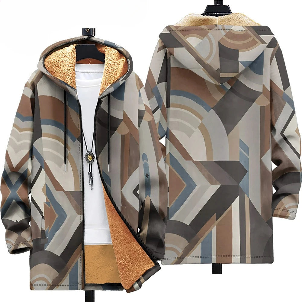 3D Men Cardigans Coats Tiger Loong Printed Plush