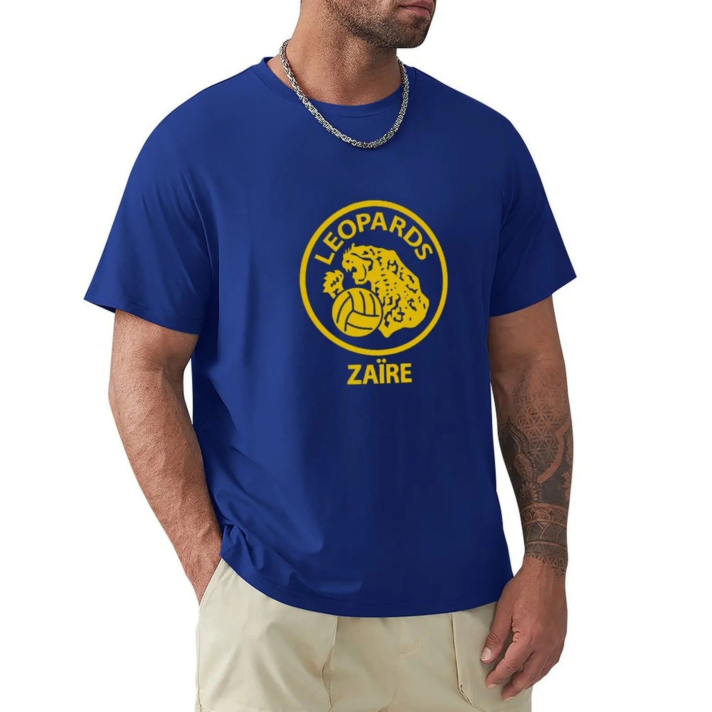 Zaire Leopards 1974 Retro Football T-Shirt tops blanks boys whites t shirts for men cotton