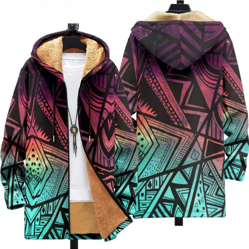 Men Cardigans Coats Leopard Pattern Art Graphics Printed