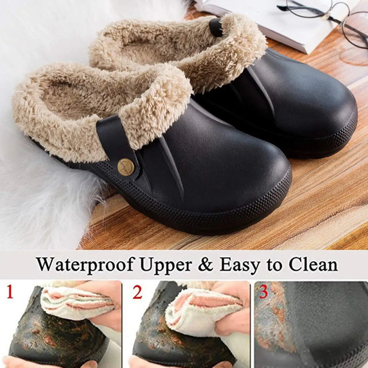 Casual Garden Shoes Warm Fluffy Men Slippers