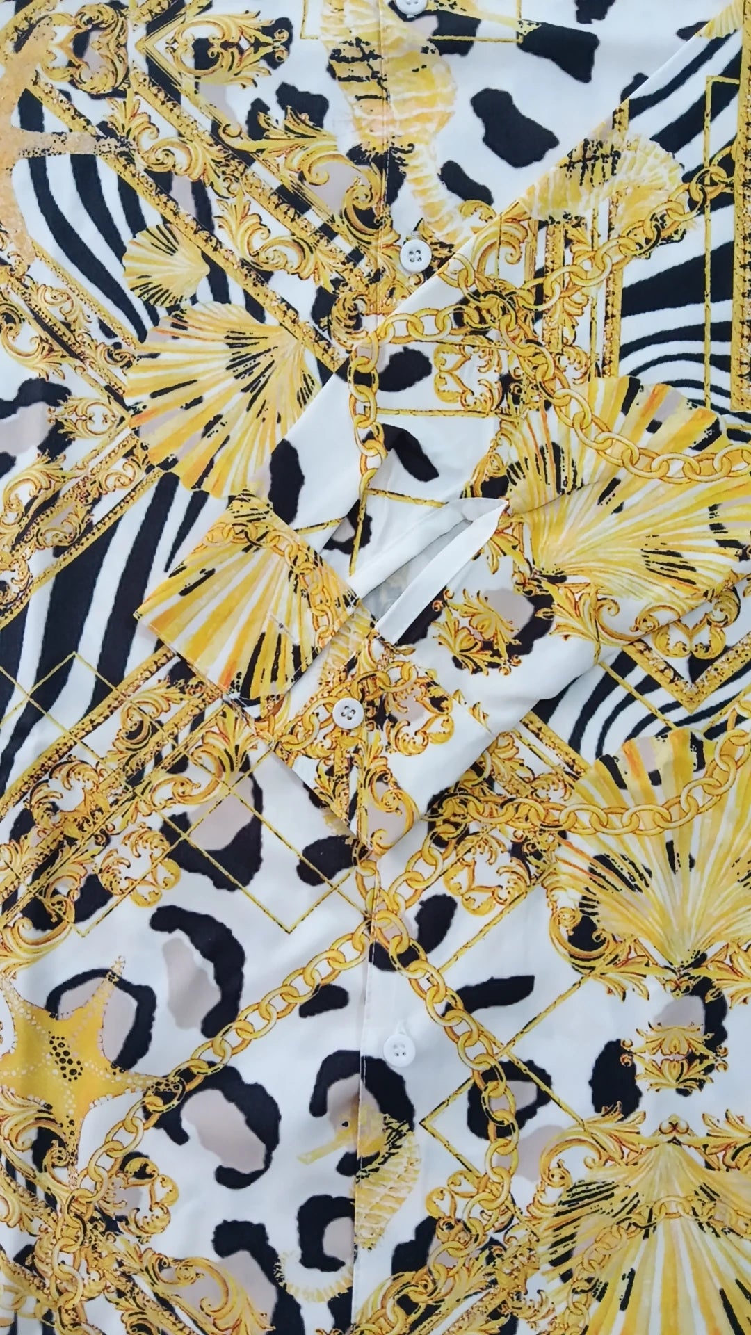 Fashion Tiger Chain Leopard Pattern Feather Digital Print