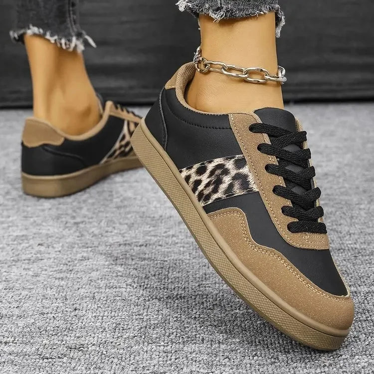 Vintage Leopard Print Casual Women's Shoes Plus Size