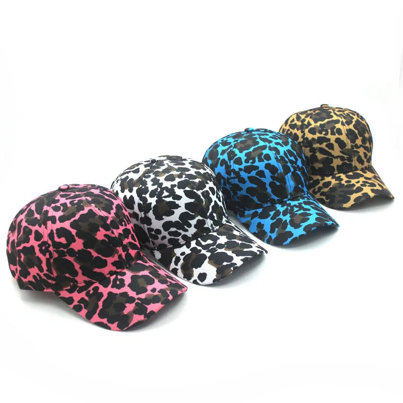 Leopard print printing adjustable sun protection baseball cap