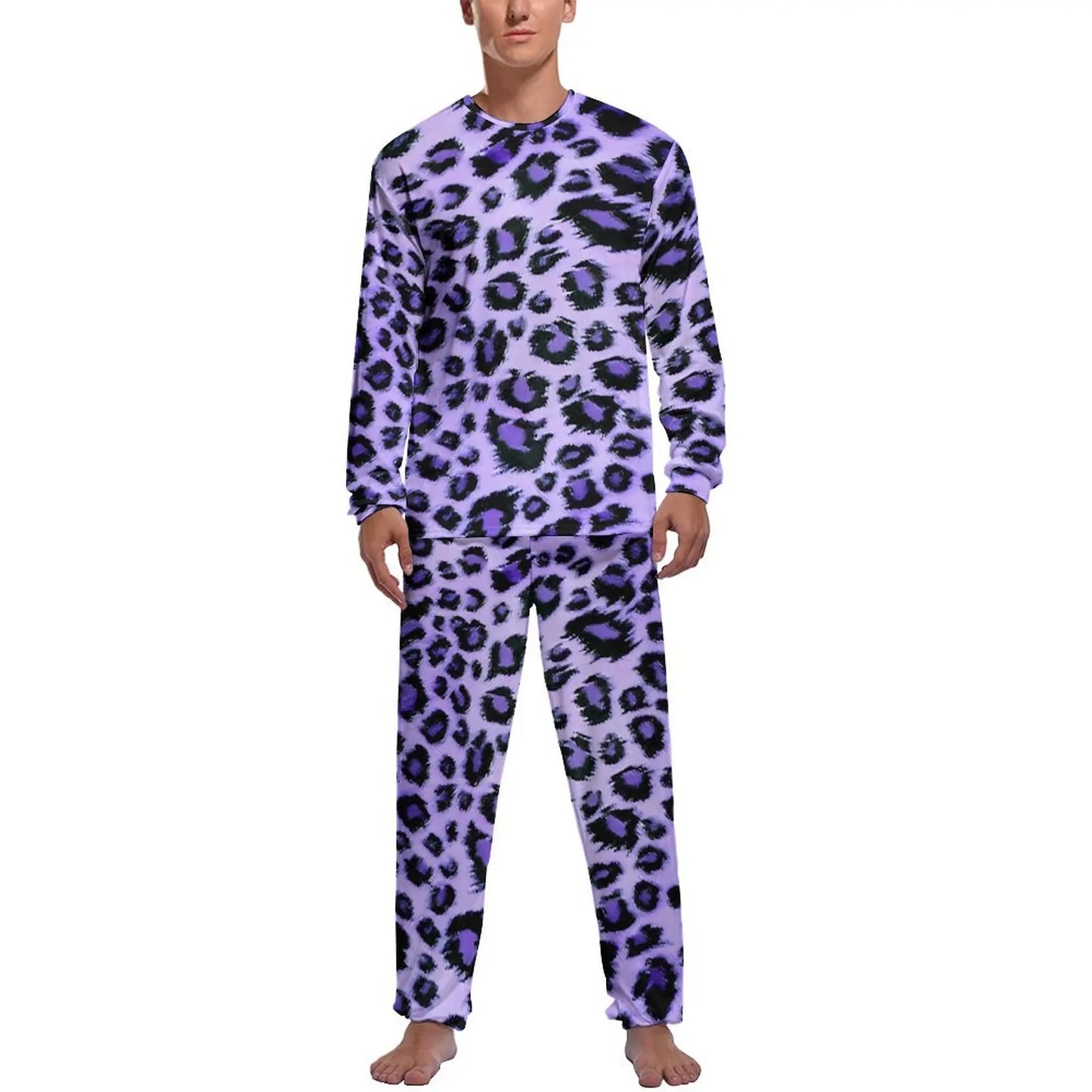 Orange Leopard Print Pajamas Spring Casual Sleepwear